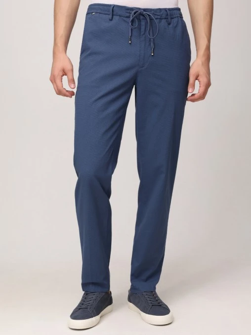 Брюки Regular Tapered Fit из вискозы и хлопка BOSS