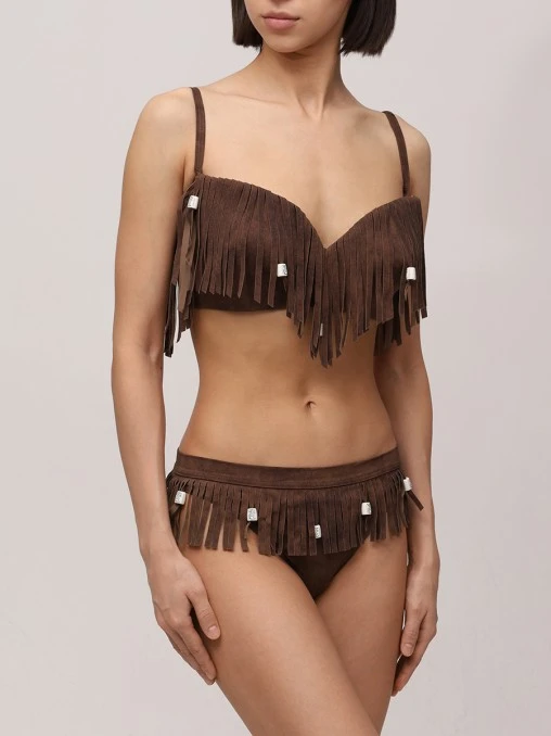 Плавки с бахромой NICOLE OLIVIER