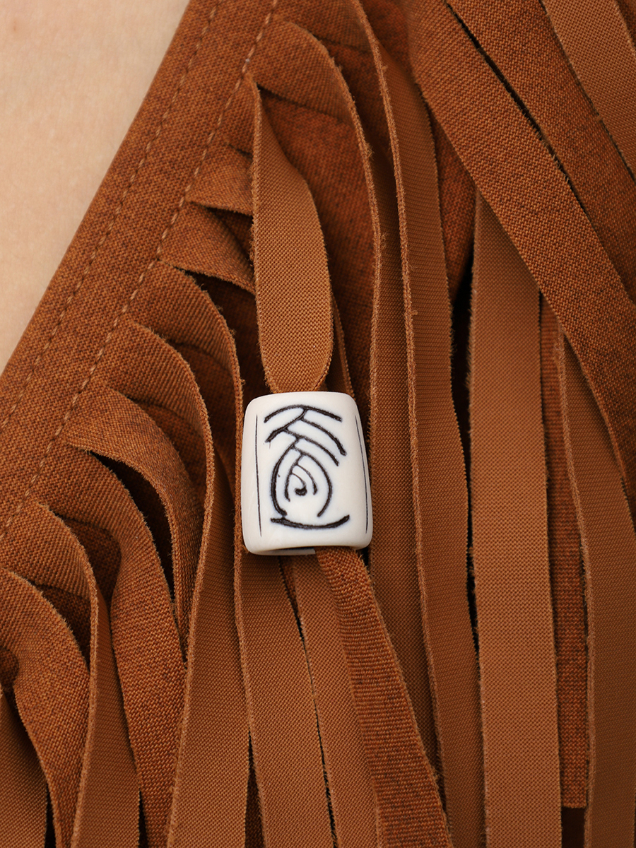 Купальник сплошной с бахромой