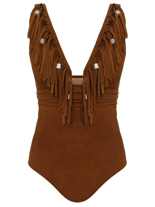 Купальник сплошной с бахромой NICOLE OLIVIER