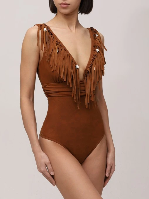 Купальник сплошной с бахромой NICOLE OLIVIER