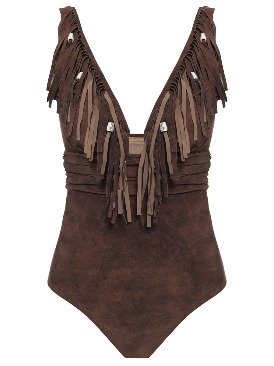 Купальник сплошной с бахромой