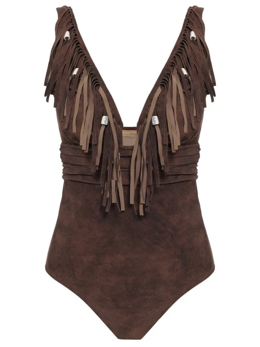 Купальник сплошной с бахромой NICOLE OLIVIER