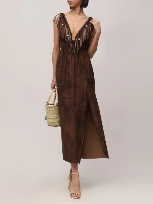 Платье с бахромой NICOLE OLIVIER