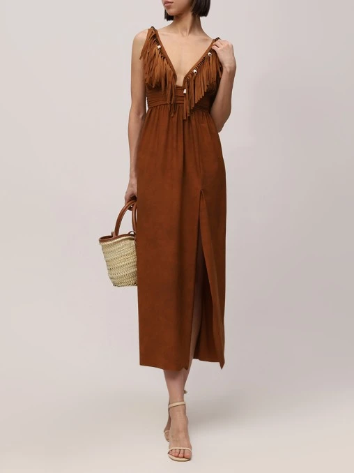 Платье с бахромой NICOLE OLIVIER