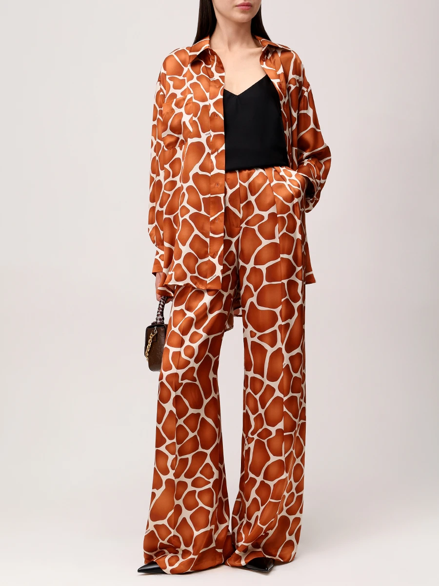 Брюки из хлопка и шелка