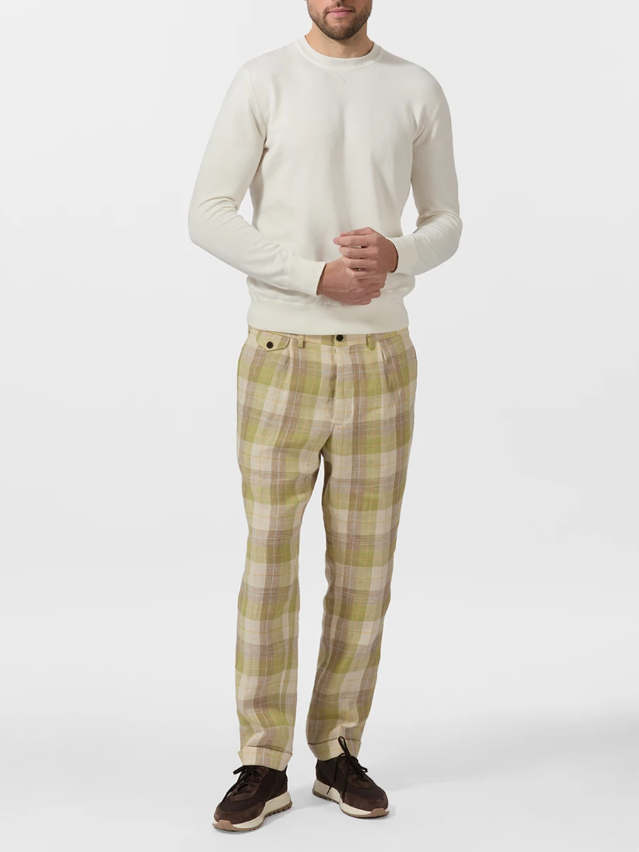 Брюки изо льна и хлопка