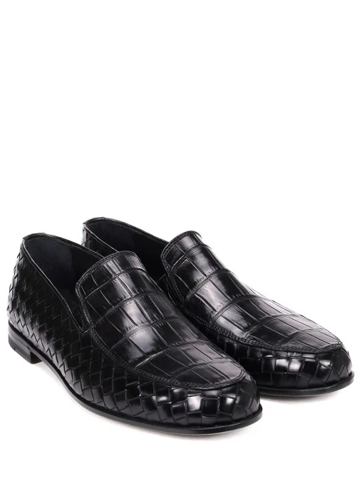 Лоферы с кожей крокодила BONTONI