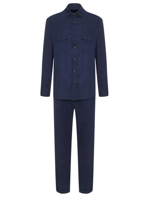 Костюм из шерсти и льна STILE LATINO