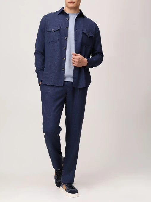 Костюм из шерсти и льна STILE LATINO