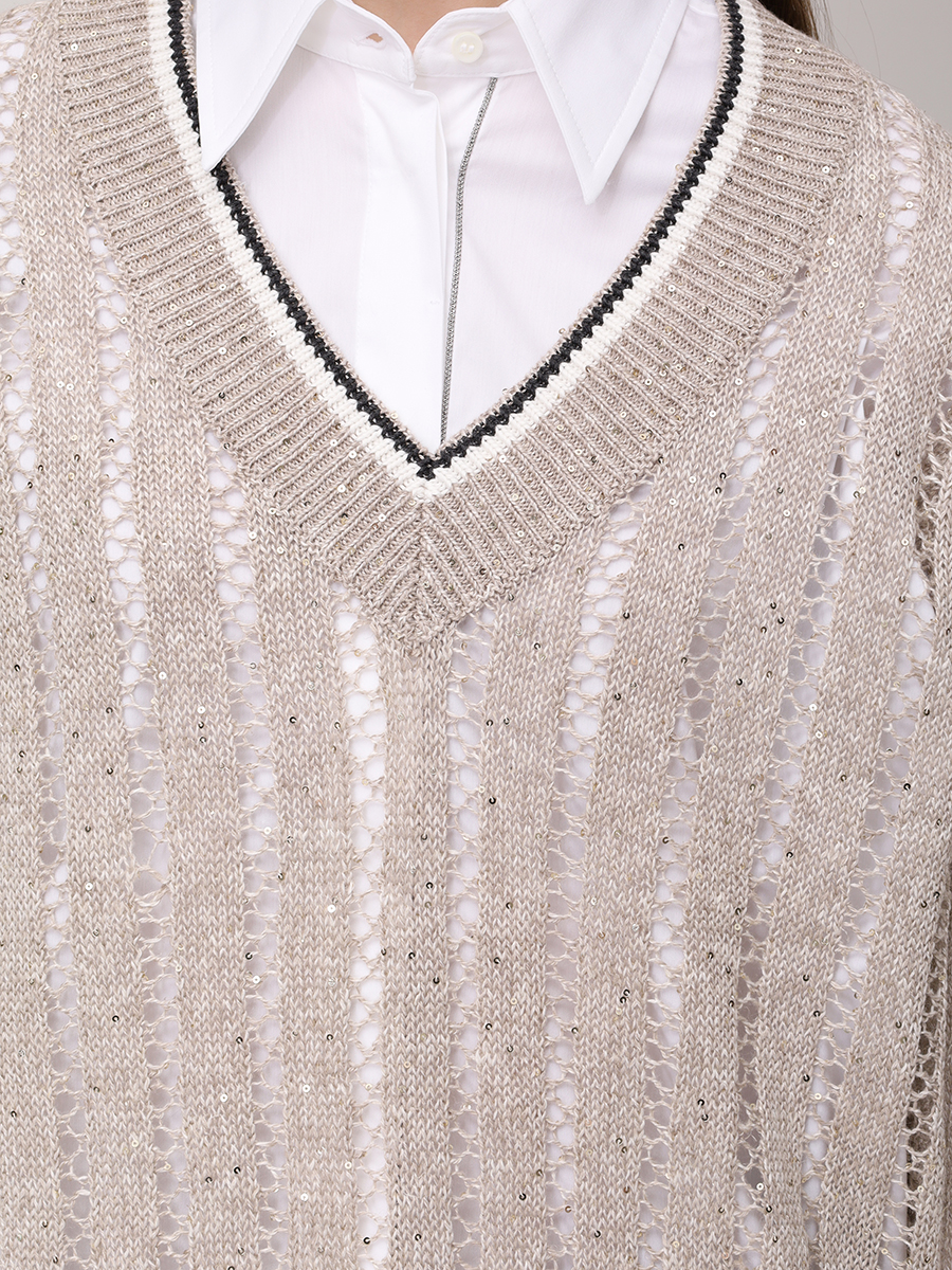 Пуловер льняной