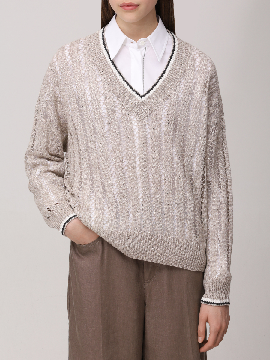 Пуловер льняной