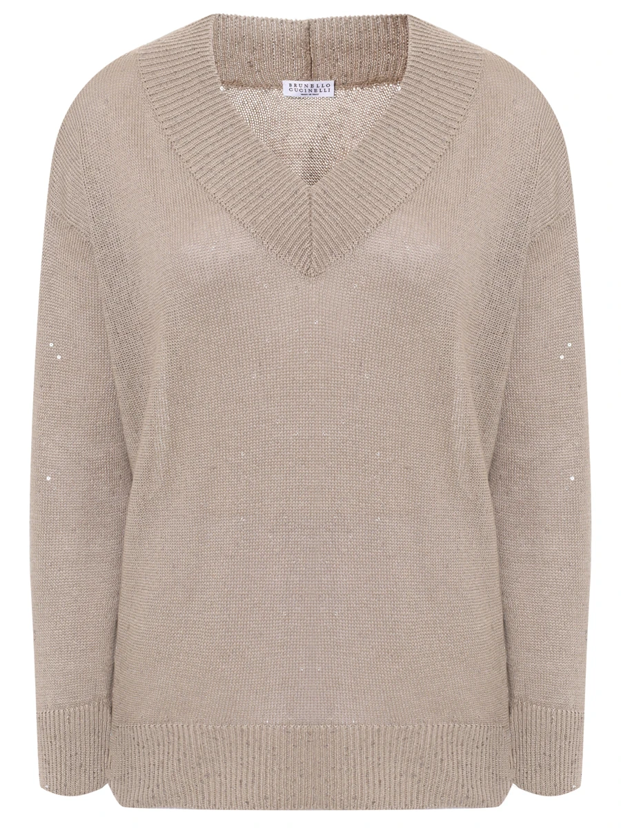 Пуловер изо льна и шелка