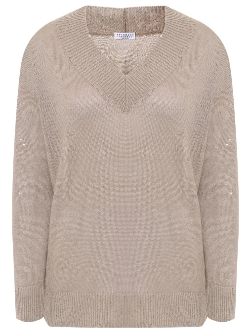 Пуловер изо льна и шелка BRUNELLO CUCINELLI