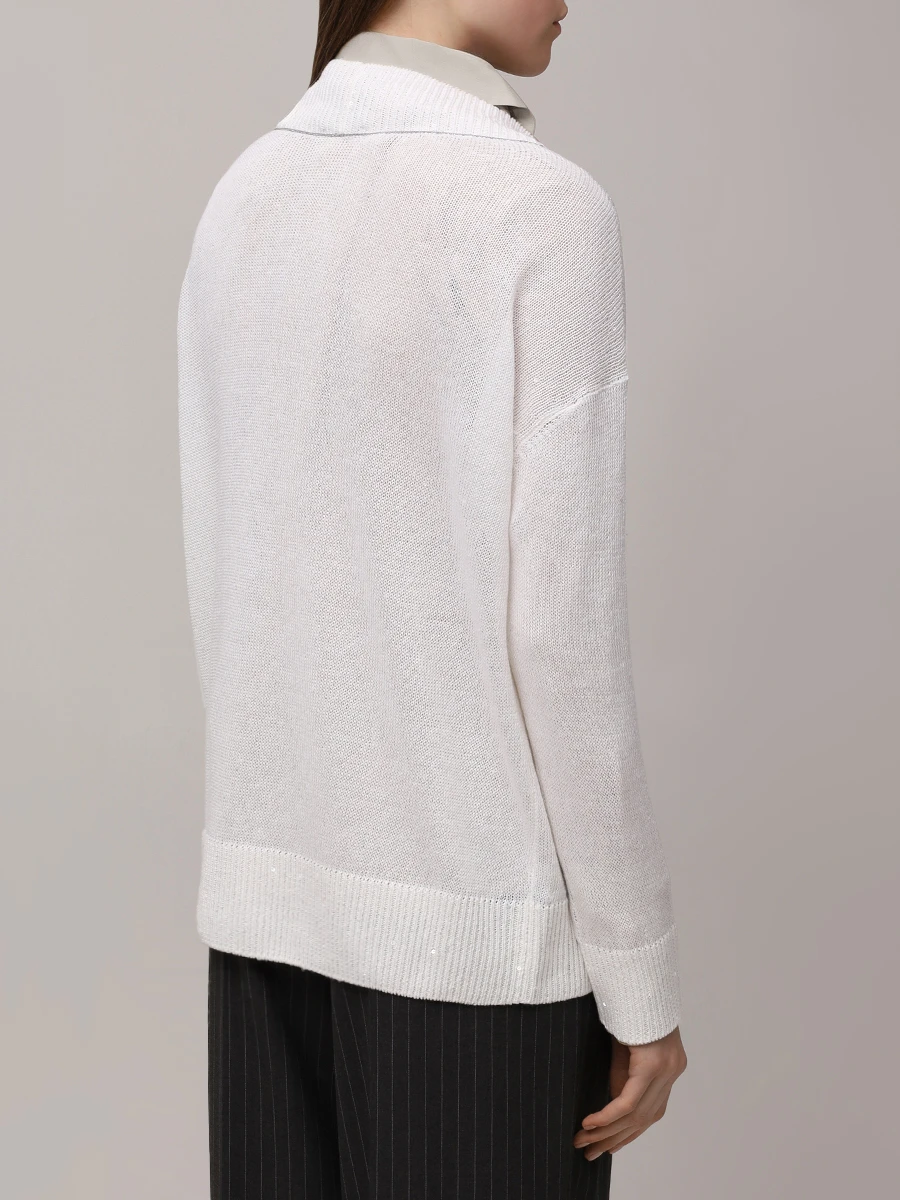 Пуловер изо льна и шелка