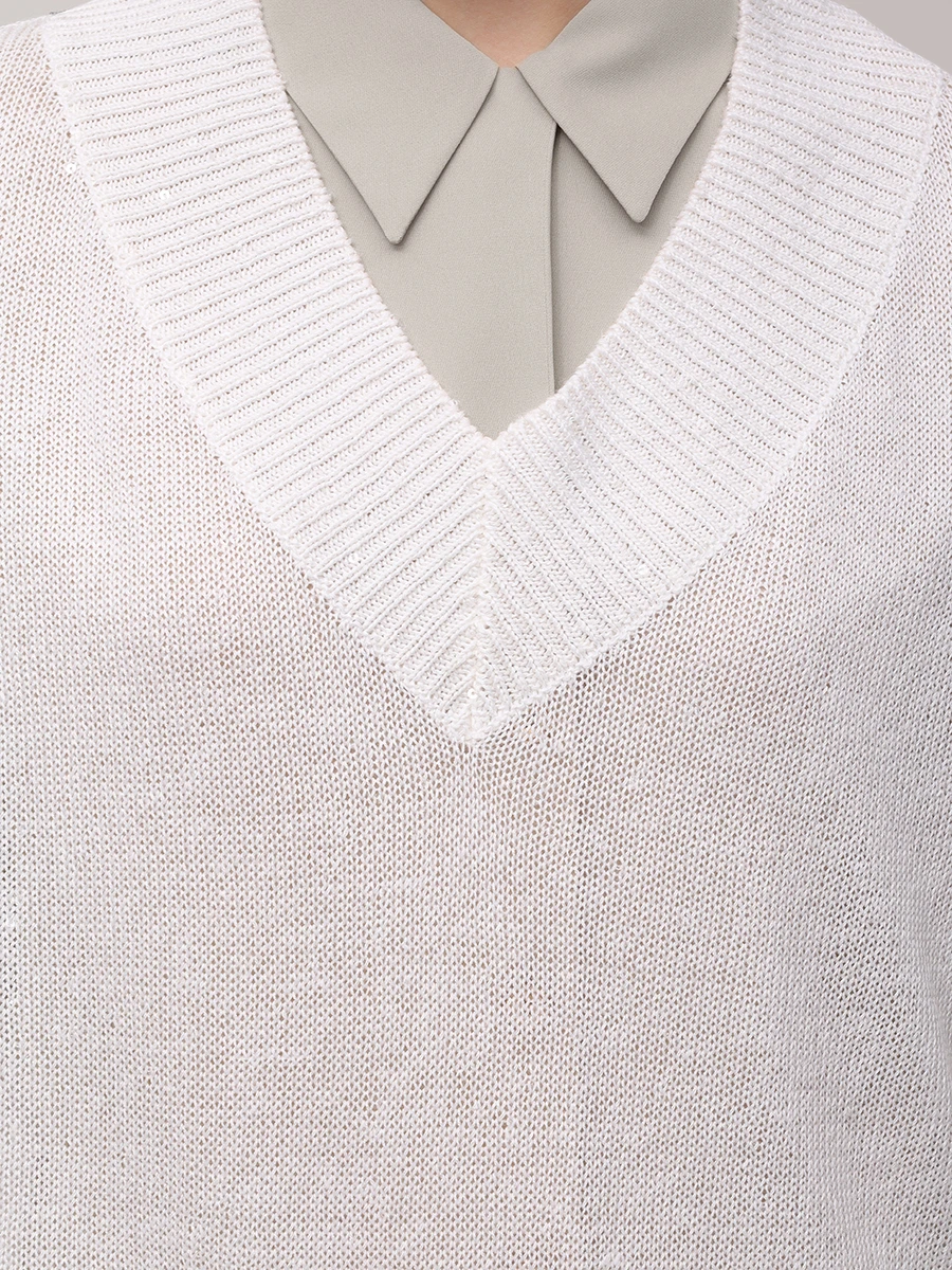 Пуловер изо льна и шелка