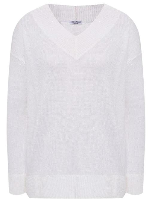 Пуловер изо льна и шелка BRUNELLO CUCINELLI