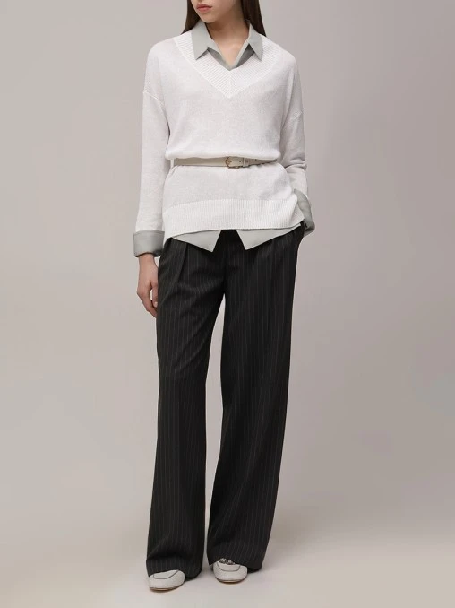 Пуловер изо льна и шелка BRUNELLO CUCINELLI