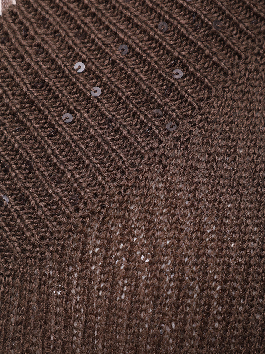 Пуловер изо льна и шелка