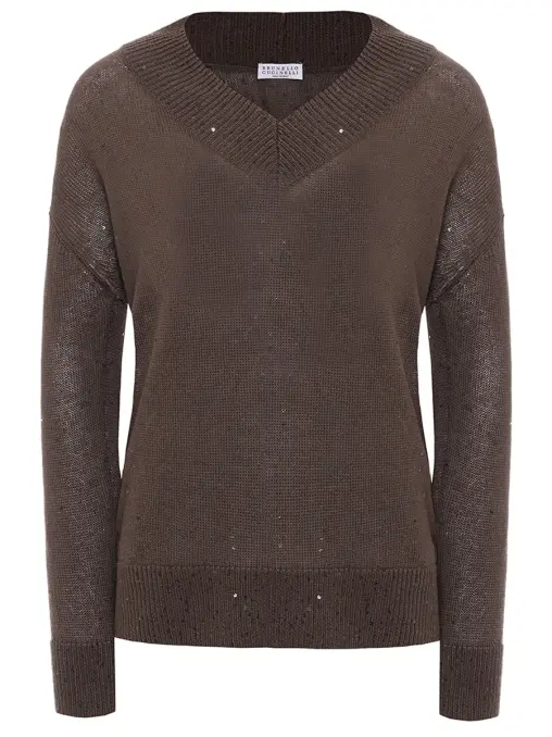 Пуловер изо льна и шелка BRUNELLO CUCINELLI