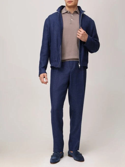 Бомбер изо льна и шерсти BRUNELLO CUCINELLI