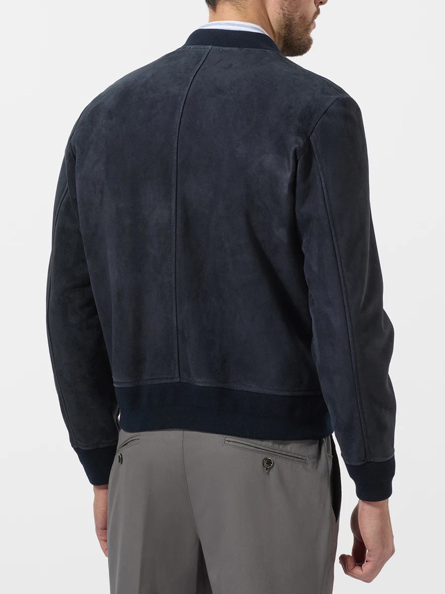 Бомбер замшевый