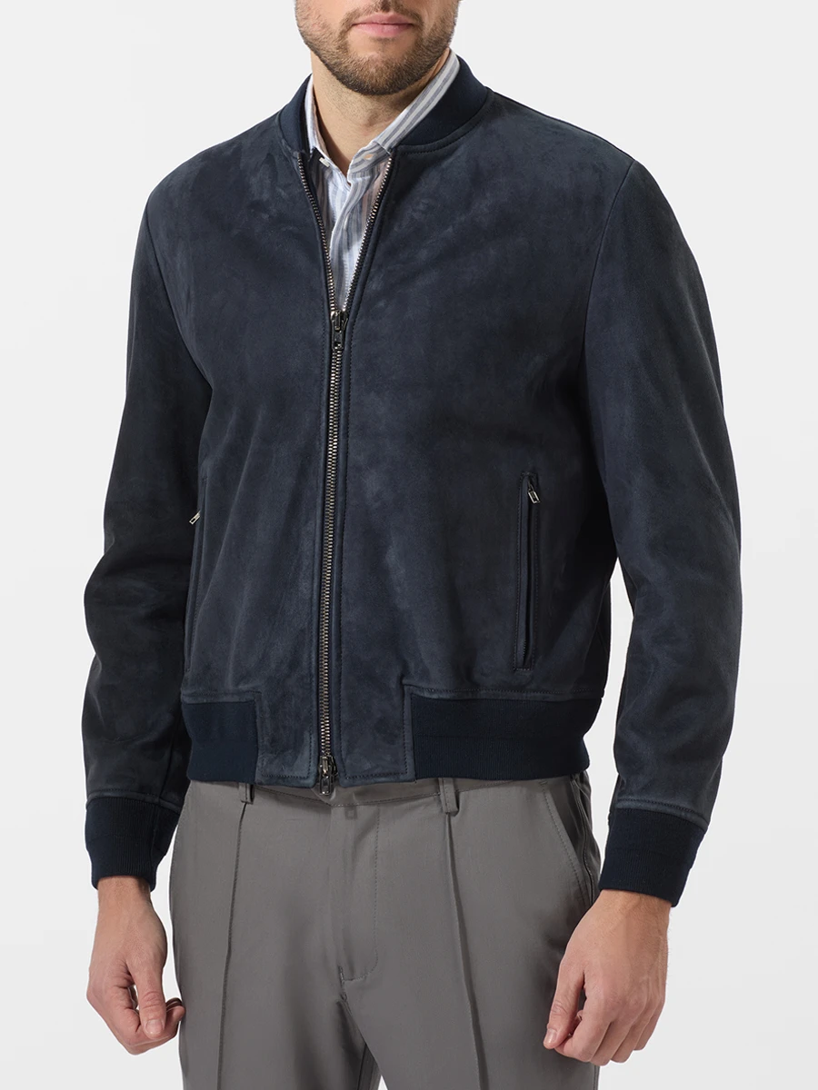 Бомбер замшевый