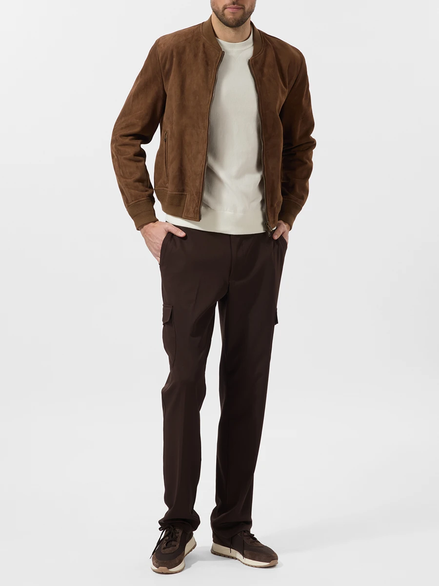 Бомбер замшевый