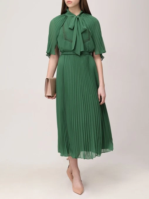 Платье плиссированное SELF-PORTRAIT