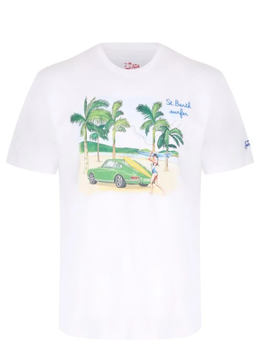 Футболка хлопковая с принтом MC2 SAINT BARTH