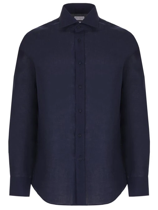 Рубашка Slim Fit льняная BRUNELLO CUCINELLI