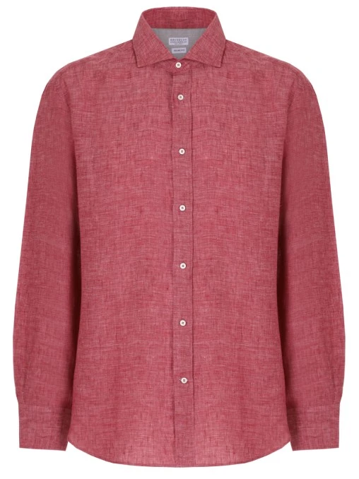 Рубашка Slim Fit льняная BRUNELLO CUCINELLI