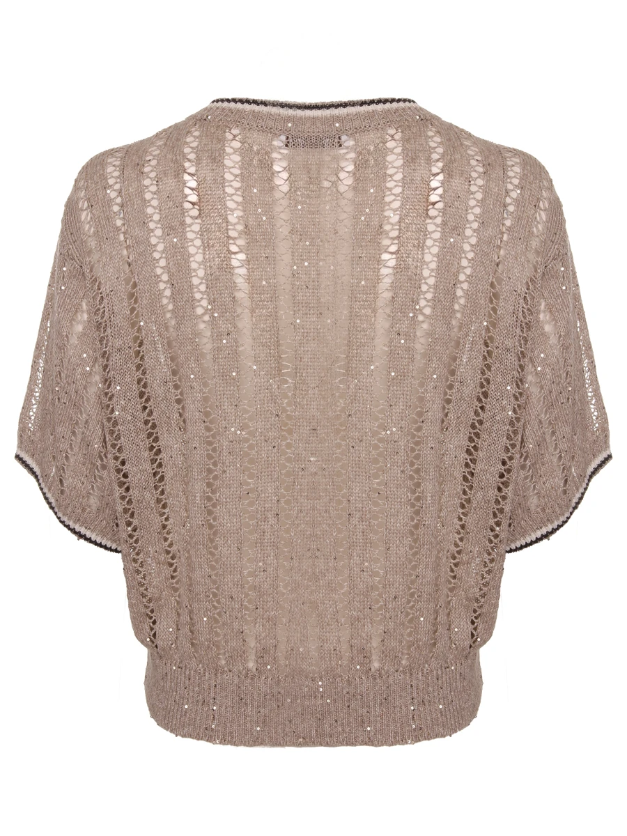 Джемпер льняной с пайетками