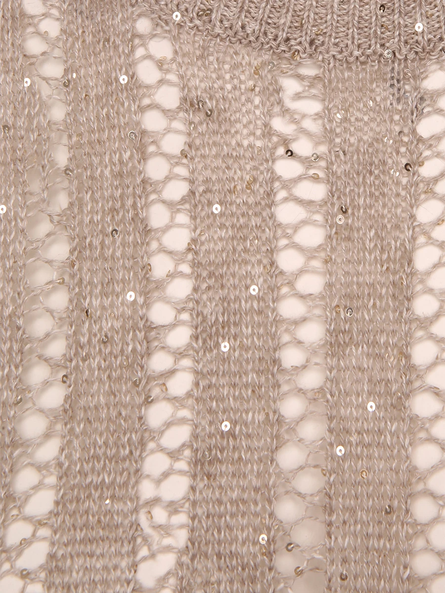 Джемпер льняной с пайетками