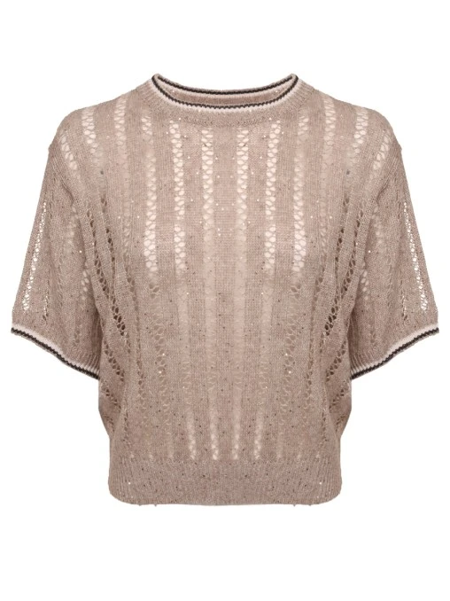 Джемпер льняной с пайетками BRUNELLO CUCINELLI