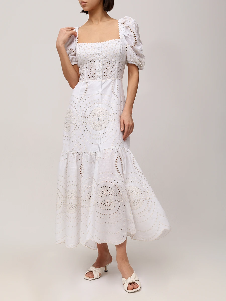 Платье из хлопка и льна