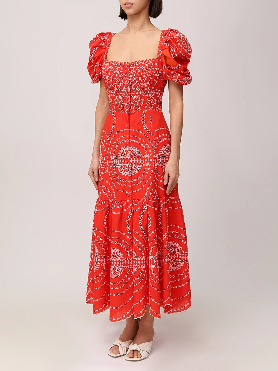 Платье из хлопка и льна