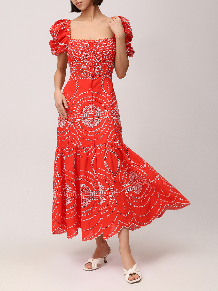 Платье из хлопка и льна