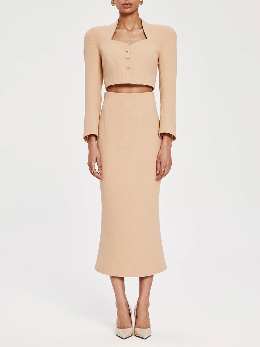 Юбка из шерсти и шелка Ninel