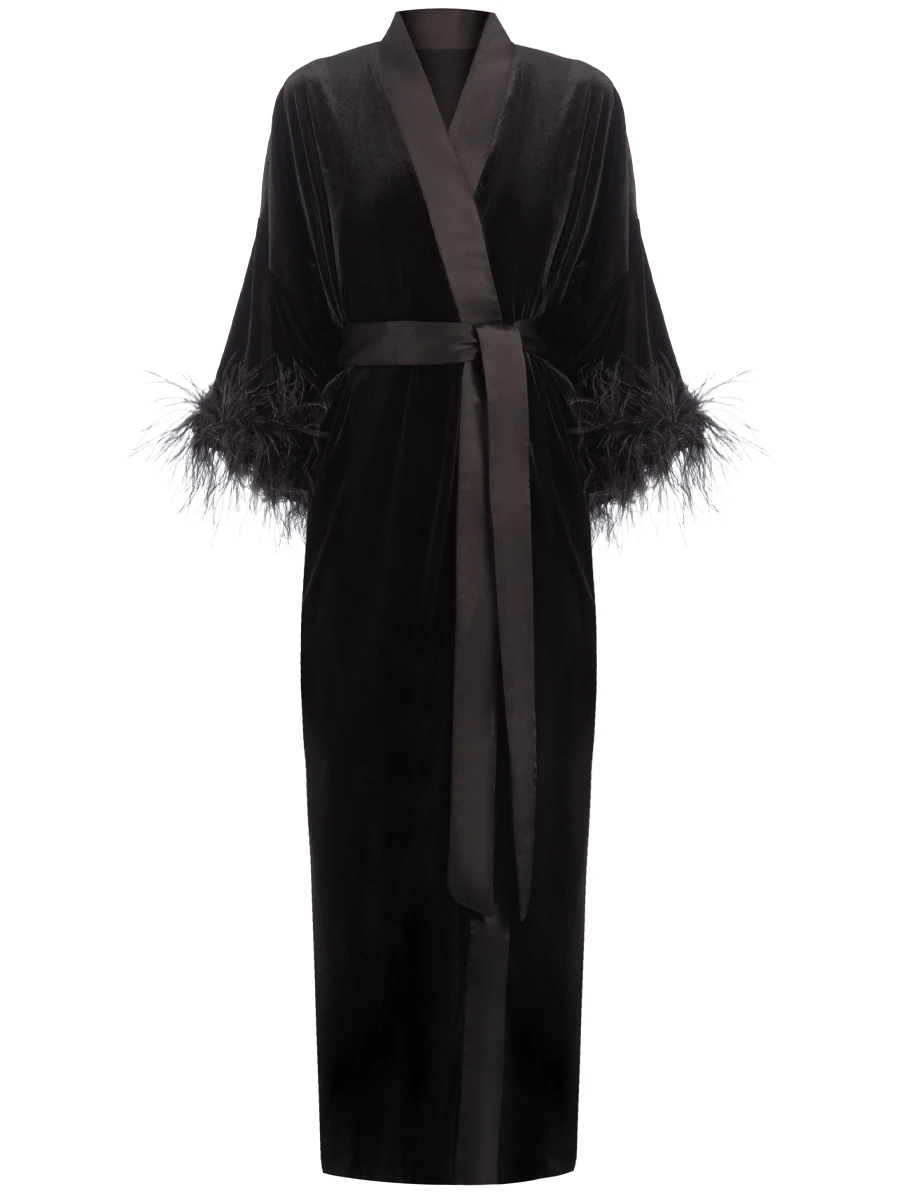 Платье-кимоно бархатное