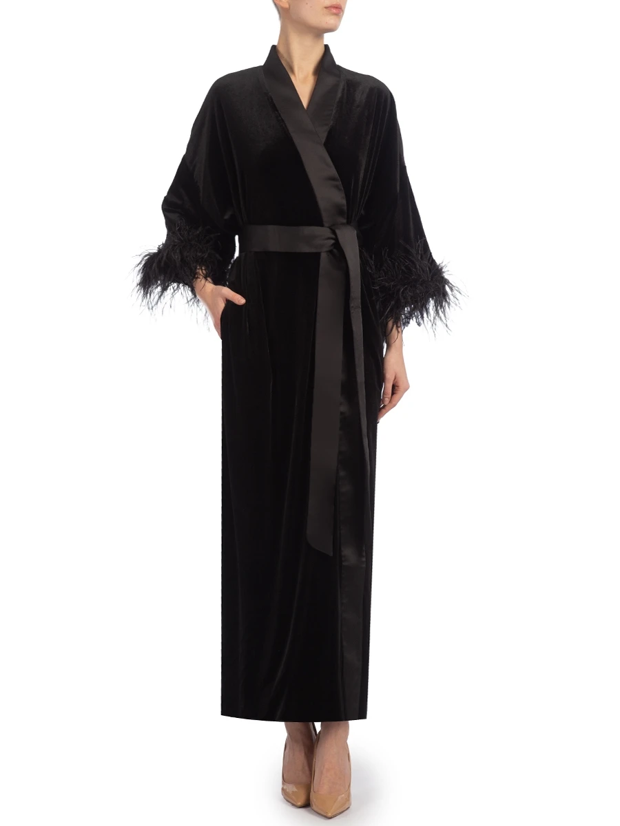 Платье-кимоно бархатное