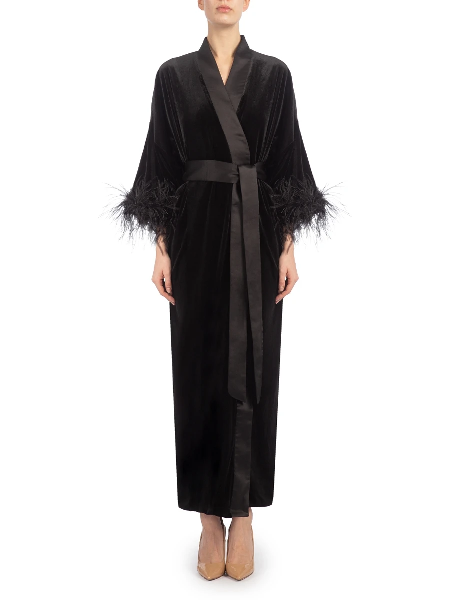 Платье-кимоно бархатное