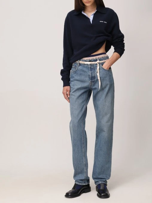 Джинсы хлопковые MIU MIU