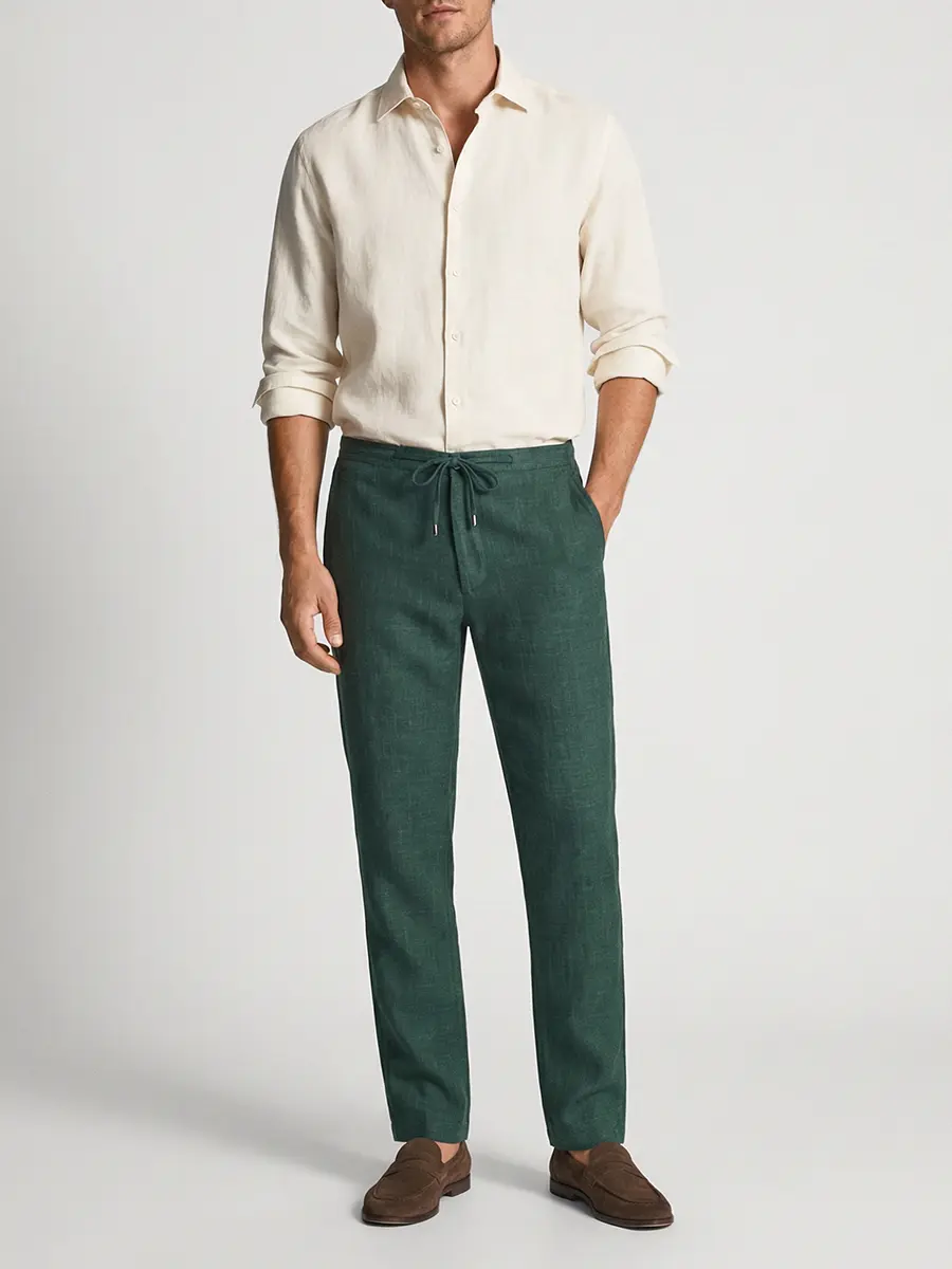 Брюки из шерсти и шелка