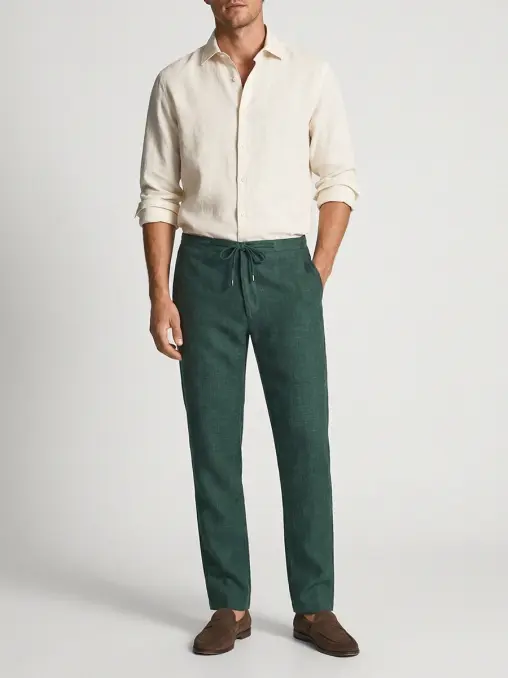 Брюки из шерсти и шелка CESARE ATTOLINI