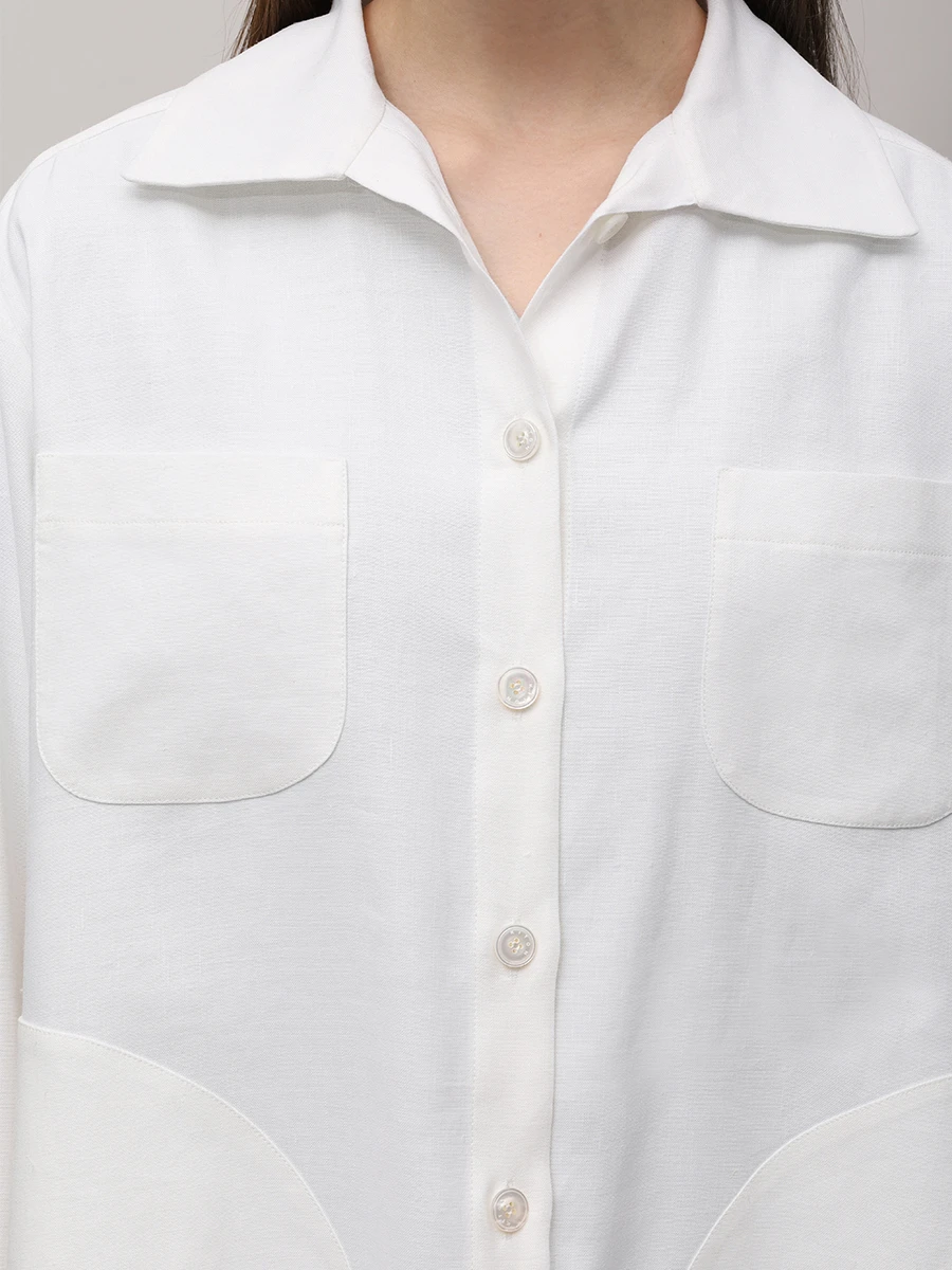 Рубашка изо льна и вискозы