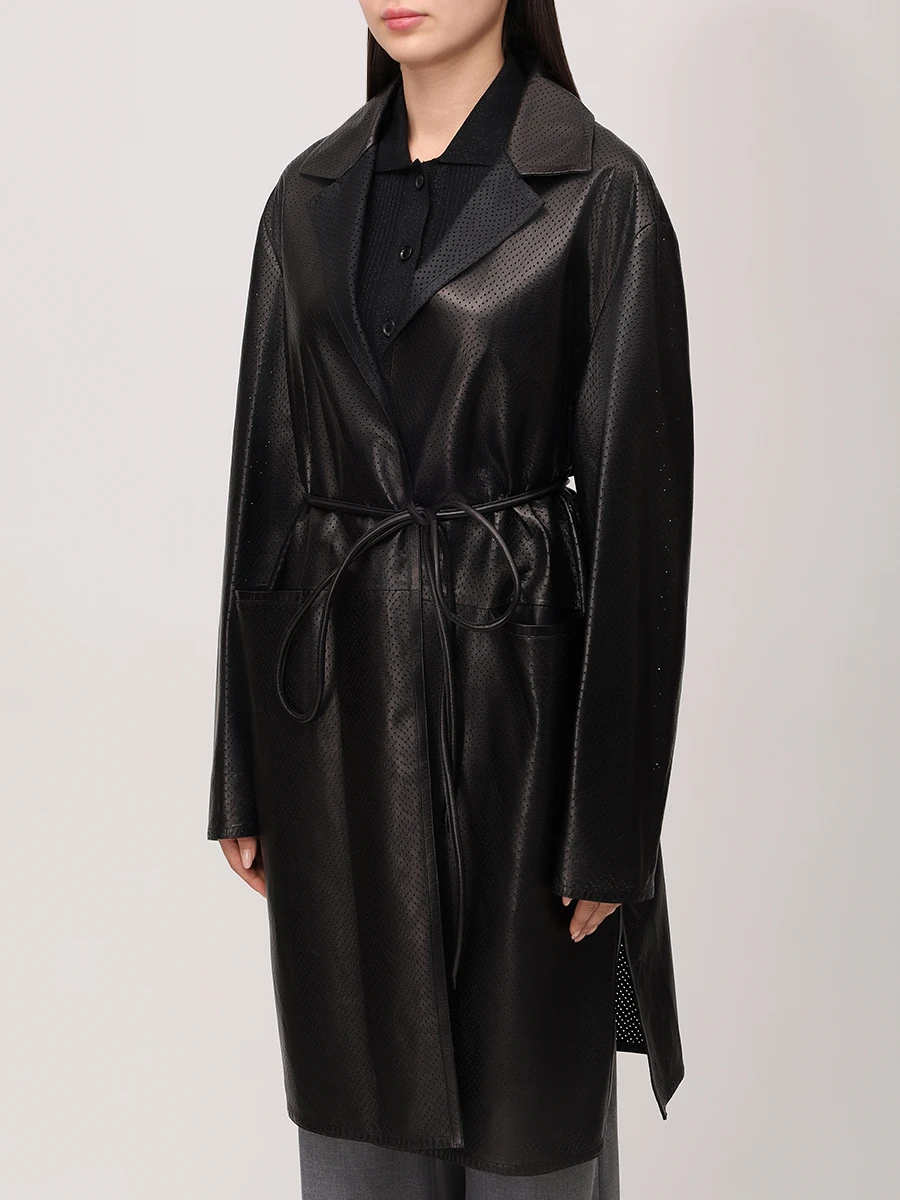 Плащ кожаный