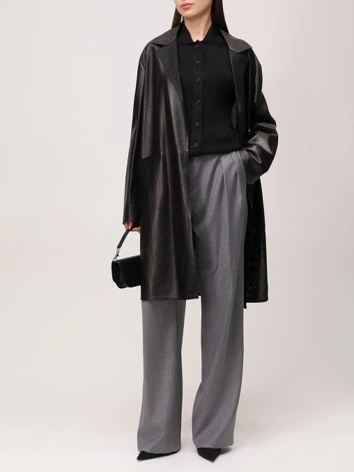 Плащ кожаный KITON