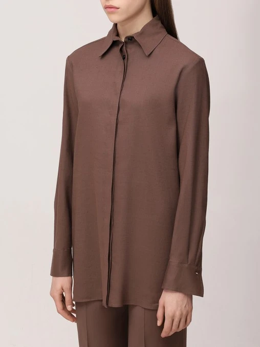 Рубашка изо льна и вискозы KITON