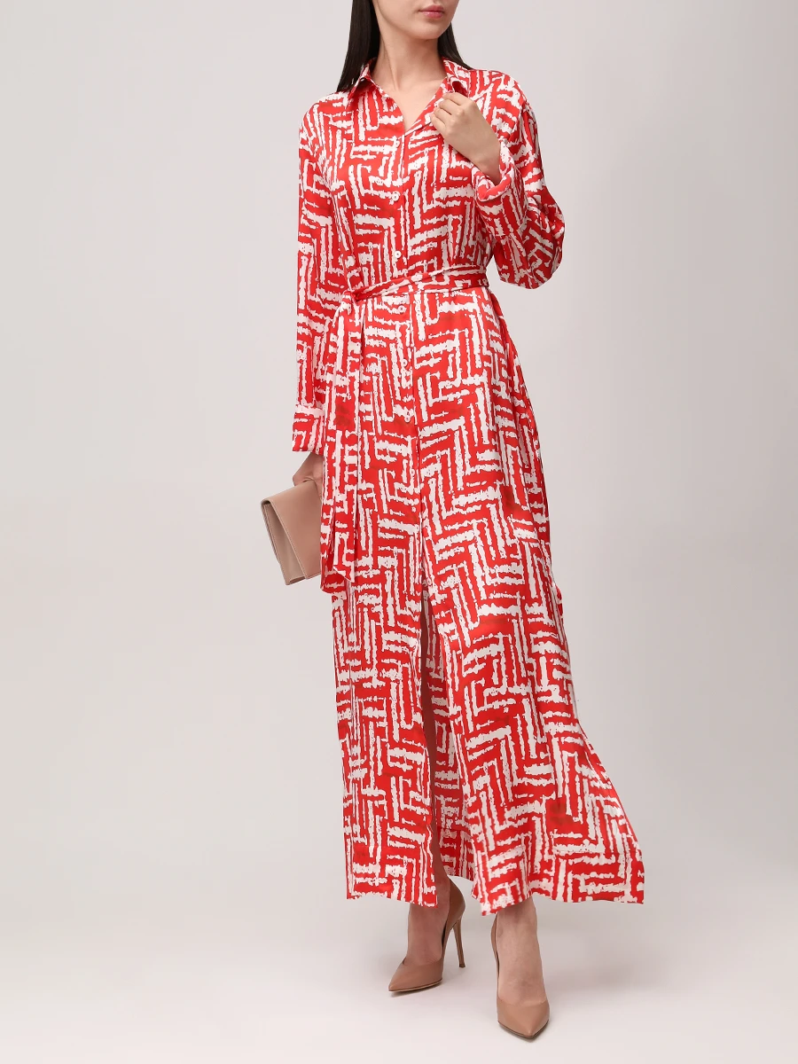 Платье-рубашка шелковое